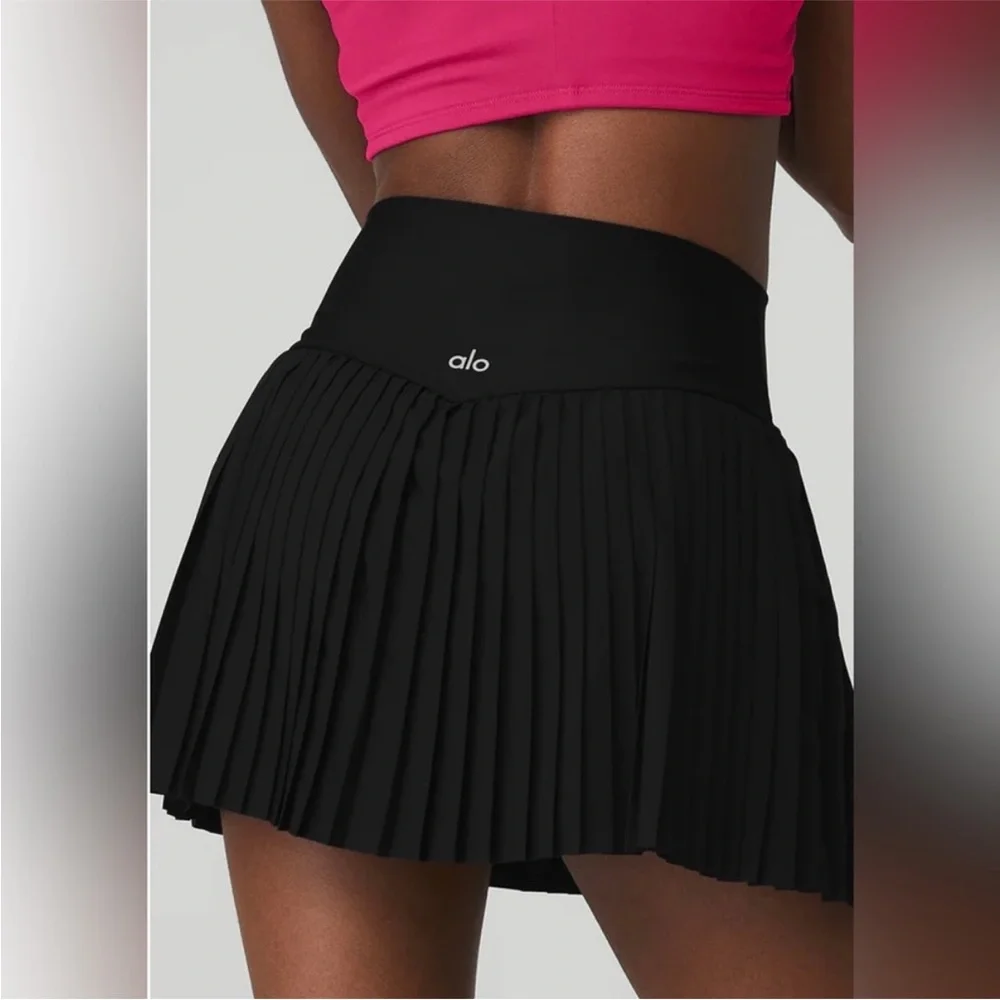 NWT Alo Yoga Grand Slam Tennis Skirt High Waisted— Pleated White Size XXS